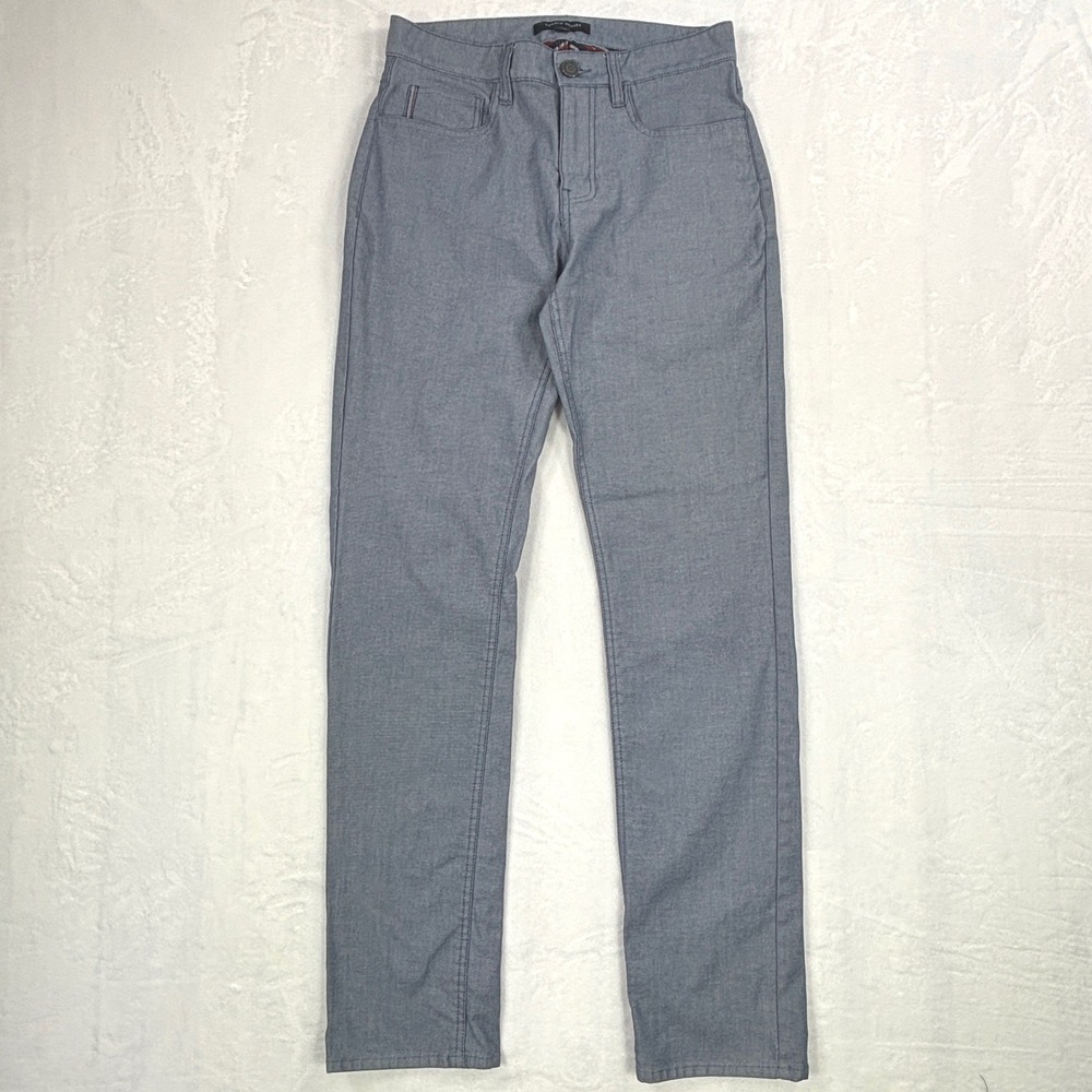 Tommy Hilfiger Mens Slim Fit 5-Pocket Pants Light Blue 28x32 Stretch Chambray